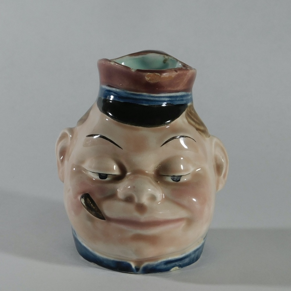 Toby Jug Late 1800s Small Creamer Pitcher Majolica